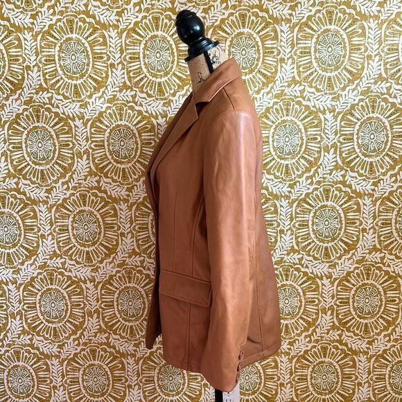 Avec Les Filles Faux Leather Single-Breasted Two-Button Oversized Jacket size S - Picture 6 of 9